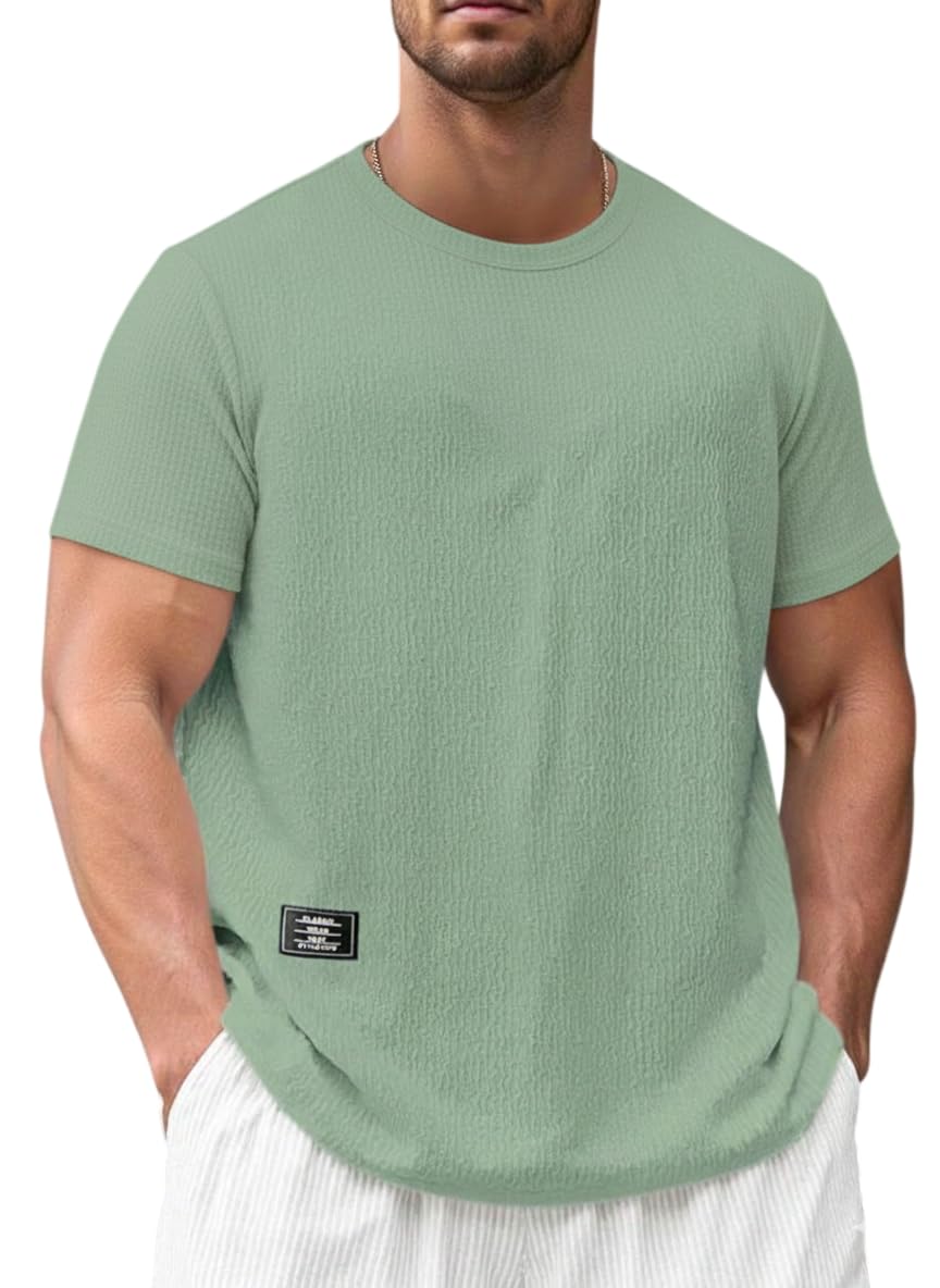 RodZen Men's Polycotton Regular Fit Half Sleeve Texture Print Round Neck T-Shirt - Image 15