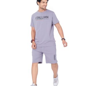 WEET Cotton T-Shirt and Shorts Set for Men,Night Wear for Men,Men's Pyjama Set 116