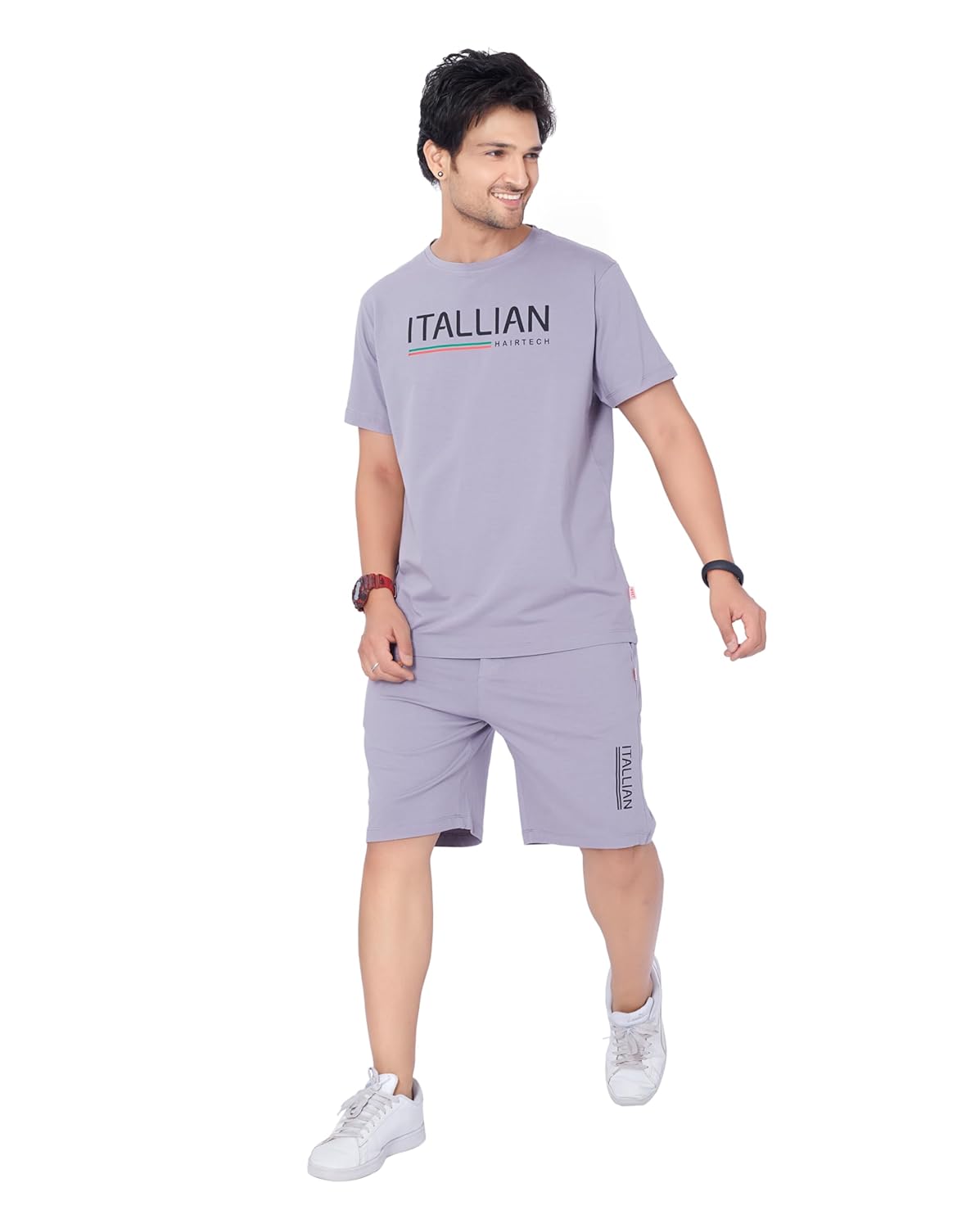 WEET Cotton T-Shirt and Shorts Set for Men,Night Wear for Men,Men's Pyjama Set 116