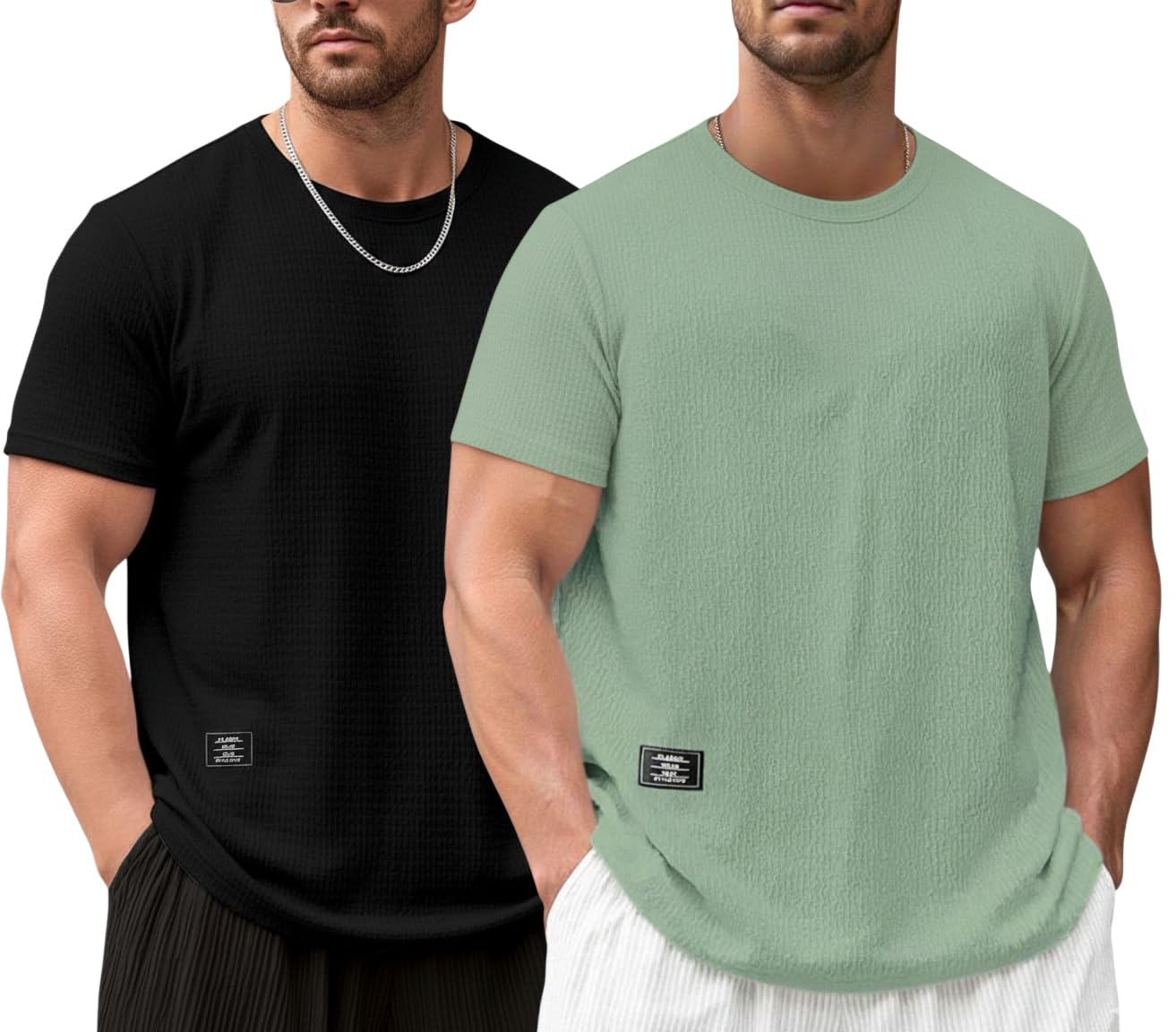 RodZen Men's Polycotton Regular Fit Half Sleeve Texture Print Round Neck T-Shirt - Image 4