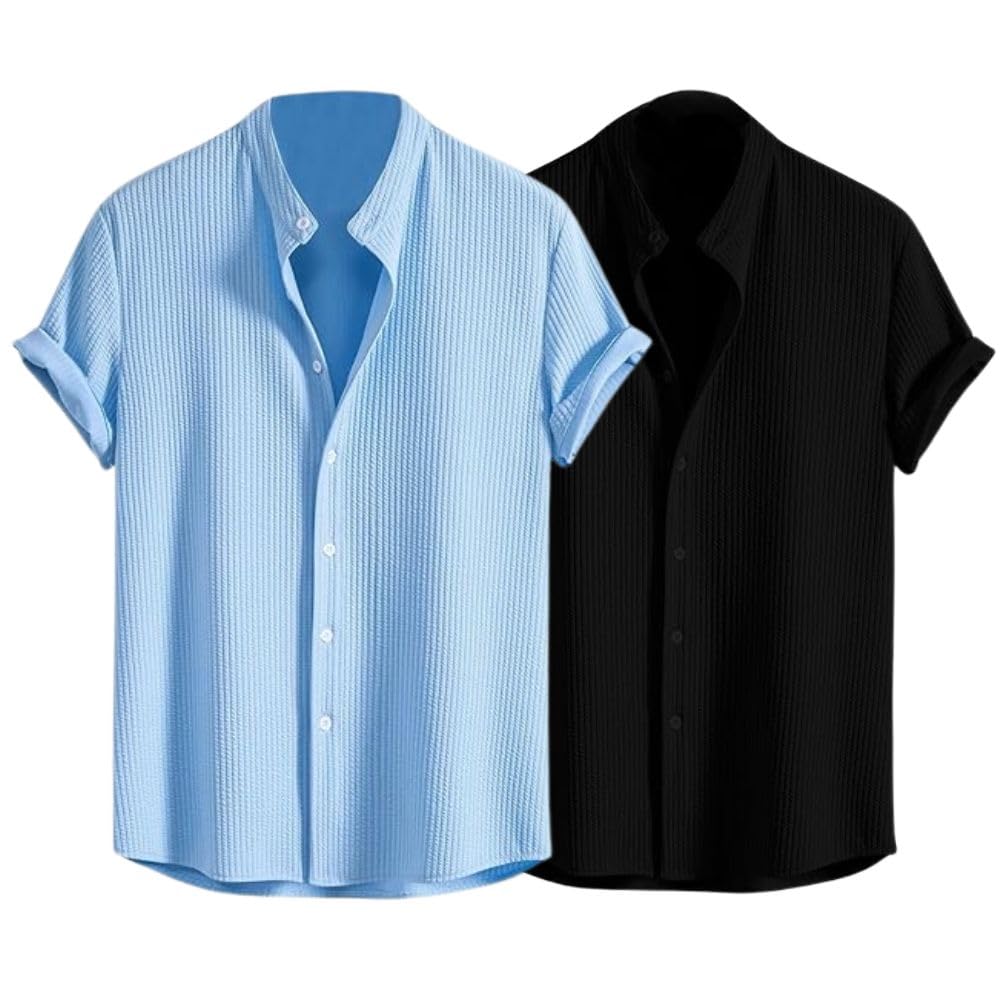 GRECIILOOKS Men's Polycotton Regular Fit Casual Shirt | Stylish | Printed | Solid | Short Sleeve | Trendy (Available in Plus Size) - Image 9