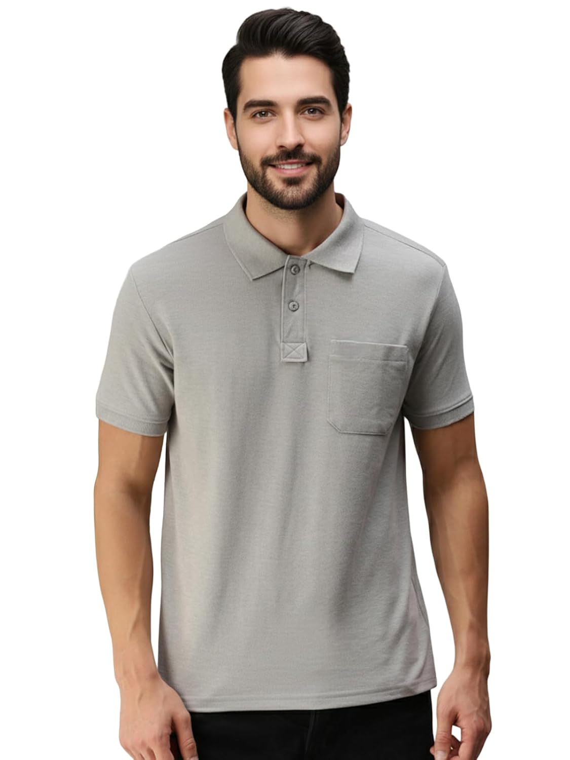 Lux Cozi Men's Half Sleeve Soild Casual Regular Fit T-Shirt with Chest Pocket | Polo Tshirt for Men - Image 5