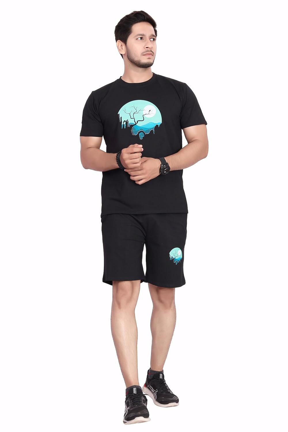 Men's Cotton Printed Night Suit Set of Top & Shorts|| Men's Pyjama Set || T-Shirt and Shorts Set for Men || Night Wear for Men || Night Suit for Men - Image 6