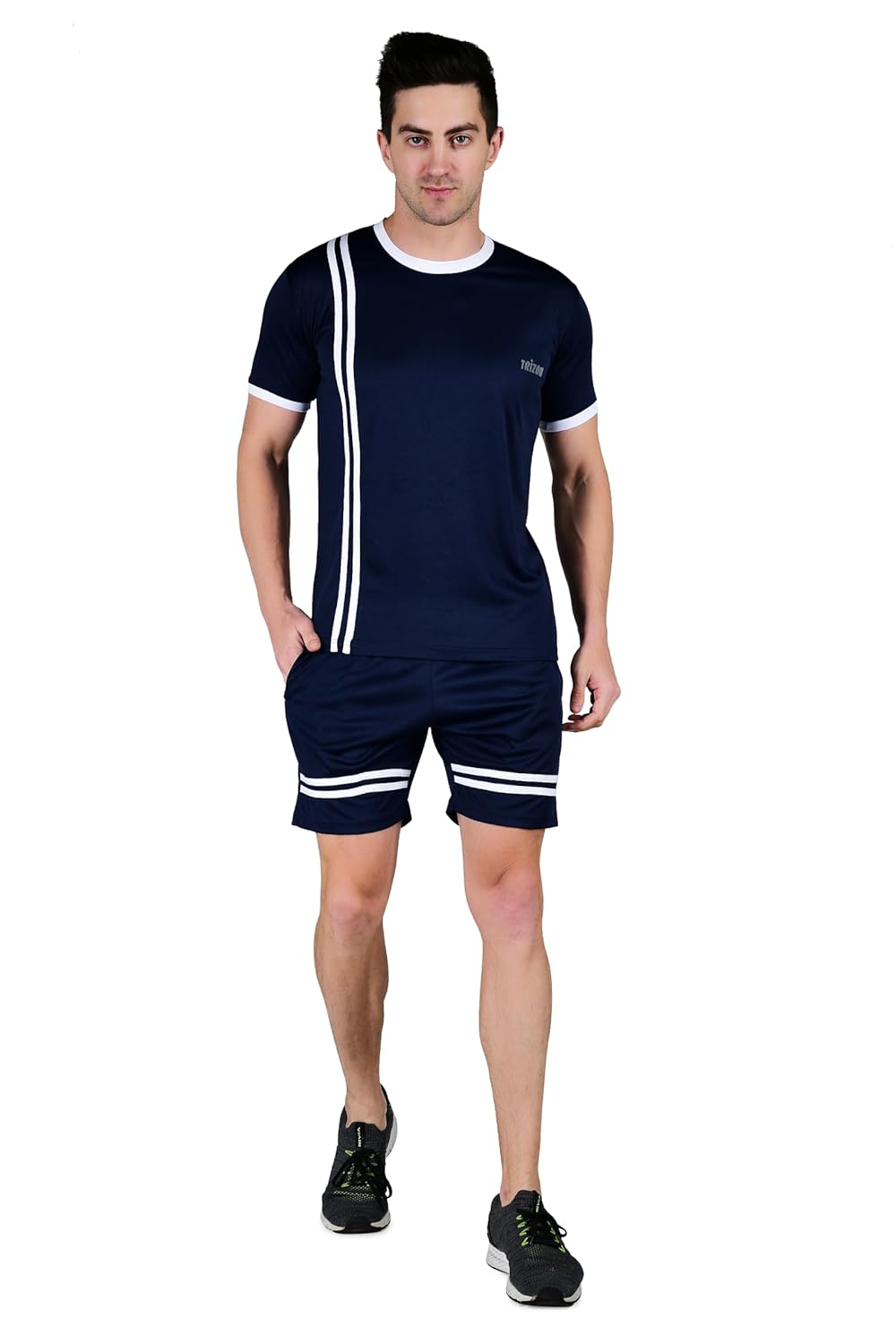 Lycra T-Shirt and Shorts Set for Men,Night Wear for Men,Men's Pyjama Set - Image 3