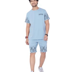 WEET Cotton T-Shirt and Shorts Set for Men,Night Wear for Men,Men's Pyjama Set 114