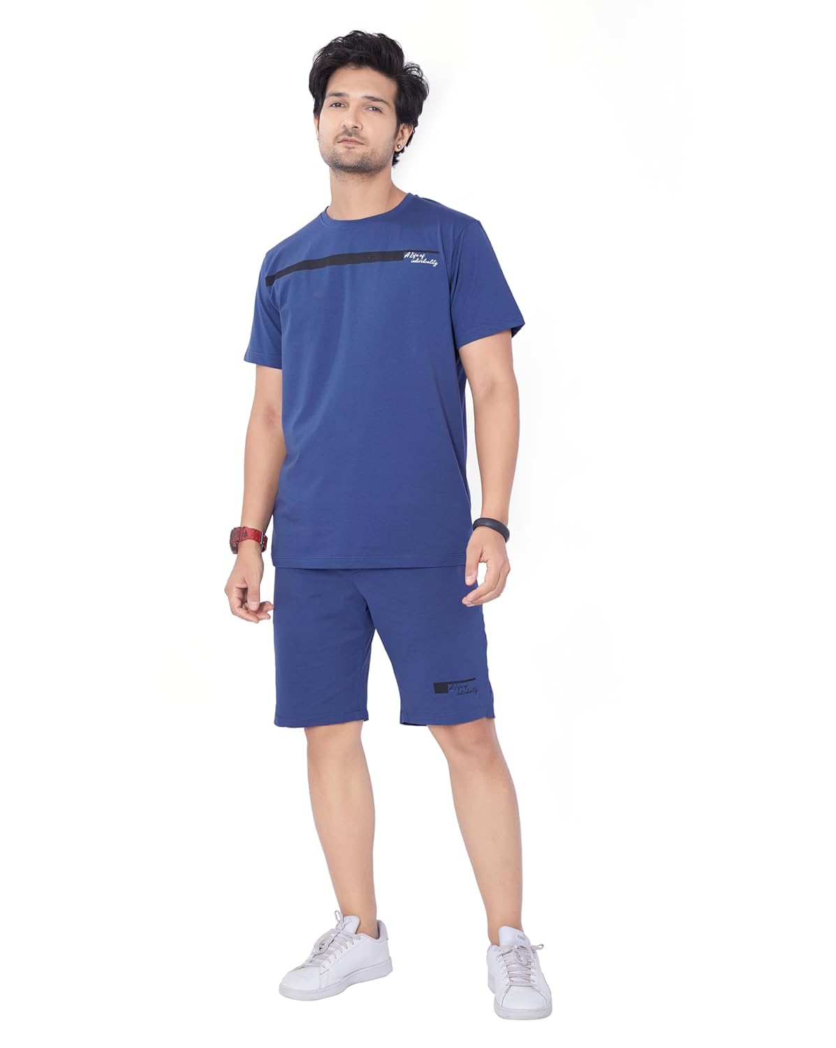 WEET Cotton T-Shirt and Shorts Set for Men,Night Wear for Men,Men's Pyjama Set 120 - Image 2