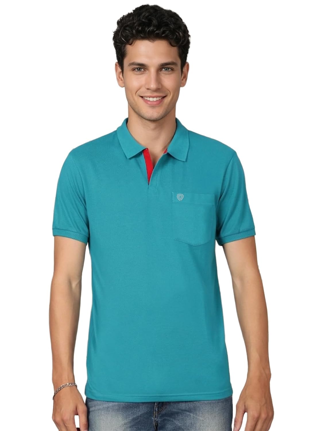 Lux Cozi Men's Half Sleeve Soild Casual Regular Fit T-Shirt with Chest Pocket | Polo Tshirt for Men - Image 9