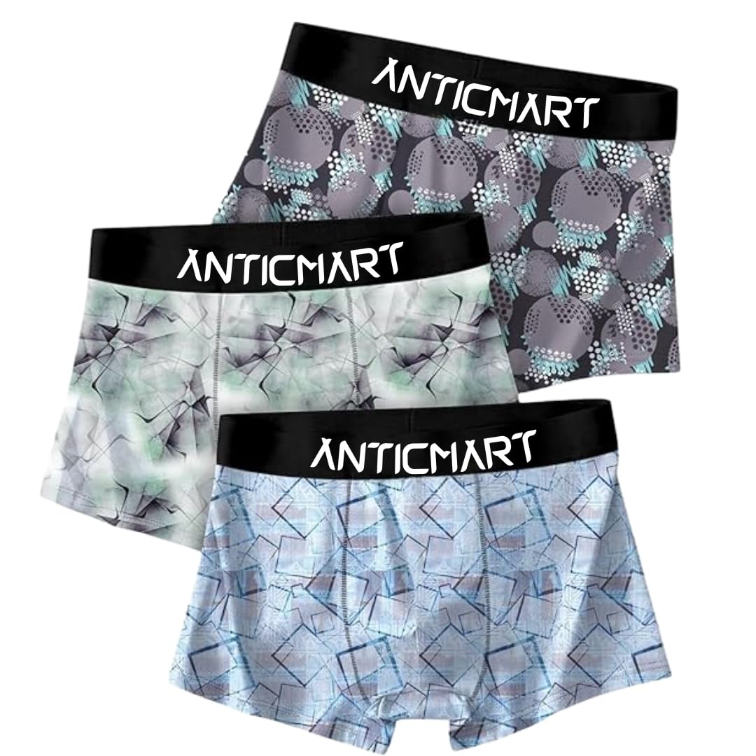 Men's Extra Thin Elastic Ice Silk Underwear – Long, Comfortable, Breathable Boxer Brief Trunks (Pack of 3) - Image 3