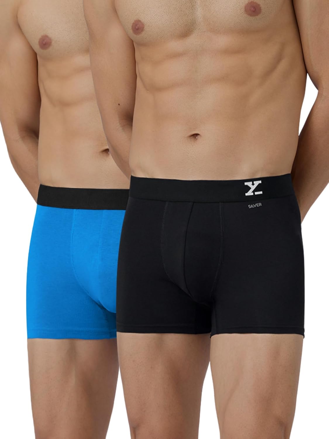 XYXX Men's Aero Super Combed Cotton Regular Fit Solid Antimicrobial Trunks with No Marks Waistband (Pack of 2)