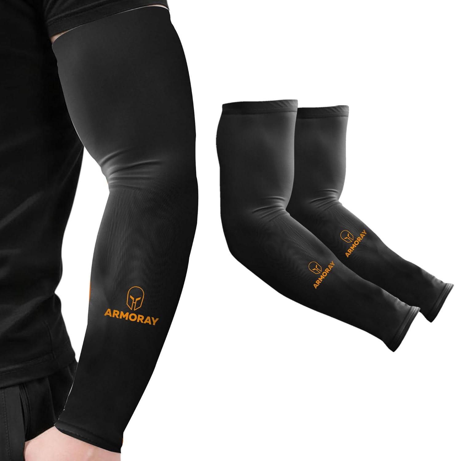 ARMORAY Arm Sleeves for Men or Women - Compression Warmers to Cover Tattoo - for Basketball Golf Running Football Cycling or Sun Protection - Image 15