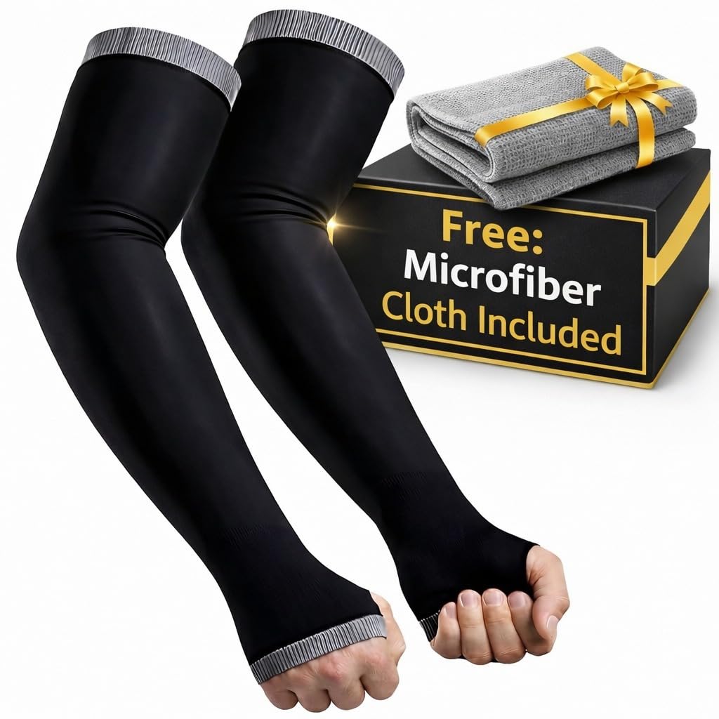 AutokraftZ π¨π© Protection Arm Sleeves for Men Women UPF 50+ ππΆππ΅ Microfiber | Cooling Arm Sleeves for Bike Riding Cycling & Sports | Sun Protection Arm Cover for Bikers | Summer Bike Accessories