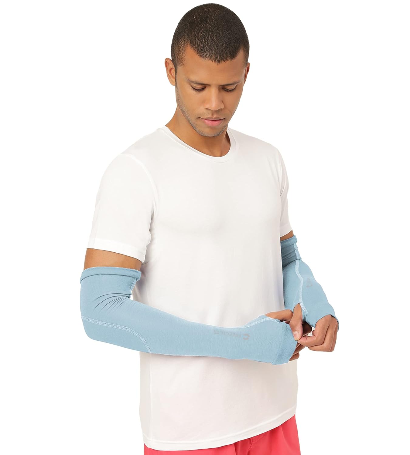 Freecultr Unisex Breathable Bamboo Cotton Antibacterial Arm Sleeves with Built-in Gloves | Soft, Sweat-Wicking & Skin-Friendly - Image 4