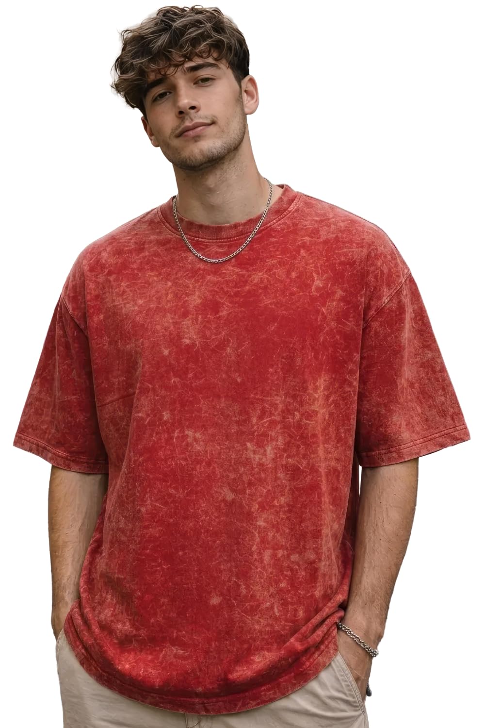 boffi ... 100% Cotton Oversized T-Shirt Unisex Drop Shoulder Dye Washed Street Look Black Pack of 1 - Image 17