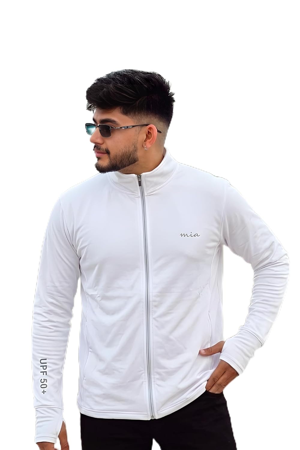 MIA FASHION Men's Sunscreen Jacket with UPF 50+ UV Protection – Lightweight Breathable Quick Dry Summer Jacket for Sun & Pollution Protection, Ideal for Biking, Gym, Hiking & Outdoor Sports