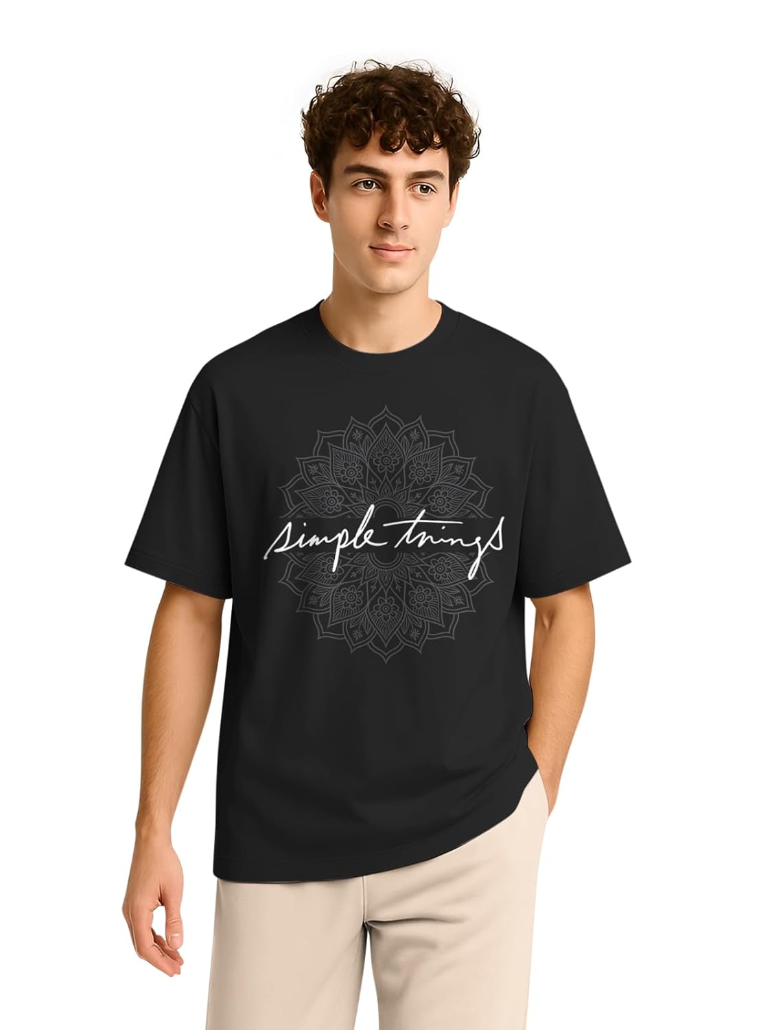 BULLMER Trendy Half Sleeve Oversized Cotton Blend Crew Neck Tshirt for Men - Image 2
