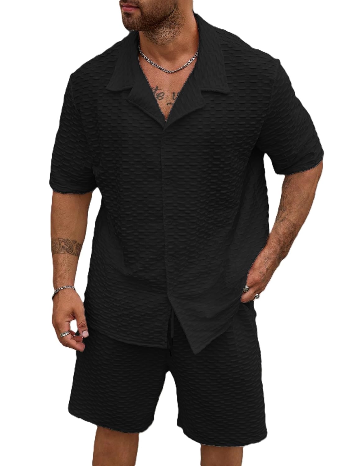 Men's T-Shirt and Shorts Set | Top & Shorts Night Suits Set | Night Wear for Men - Image 5