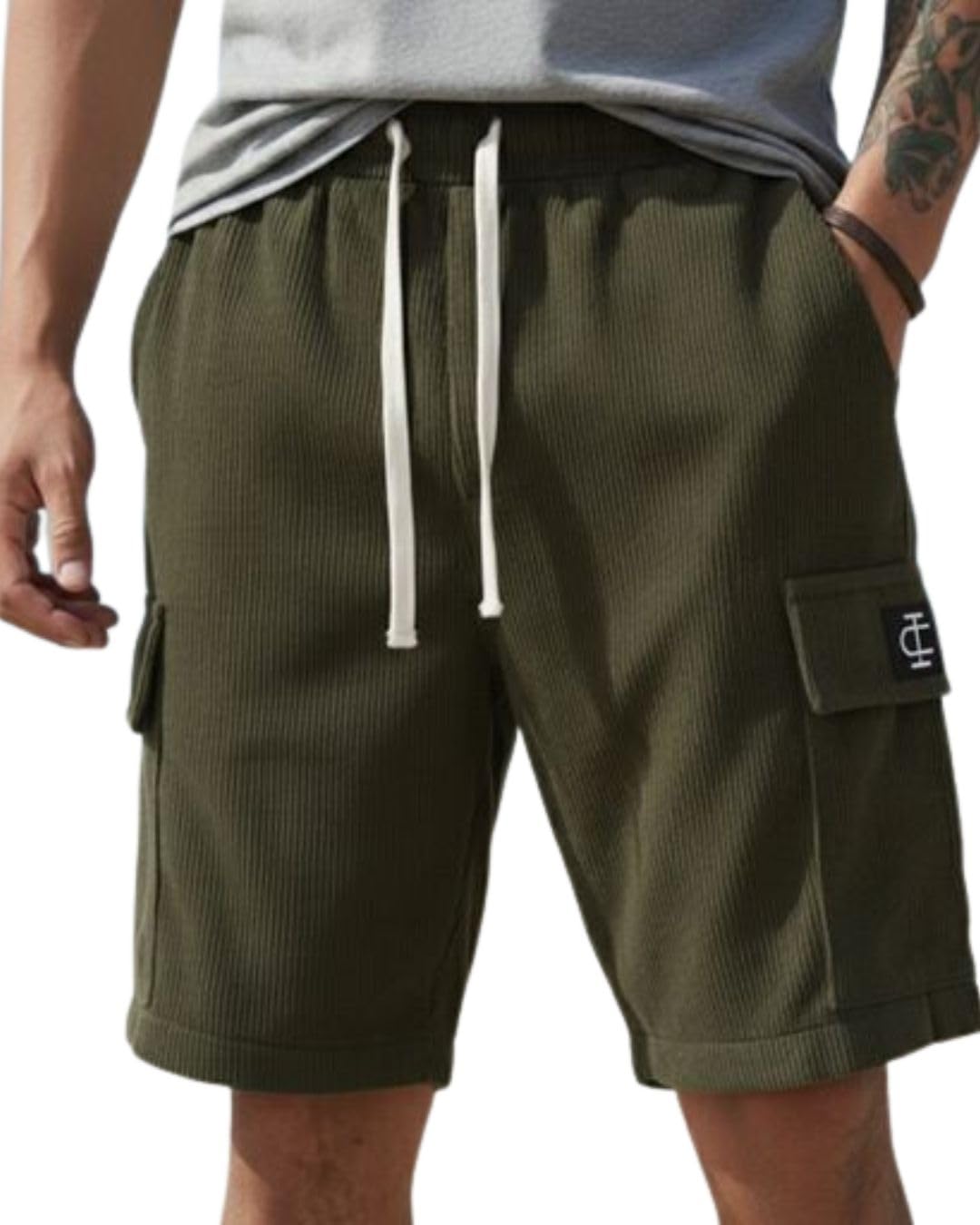 INDICLUB Men's Athletic Performance Shorts,Casual Everyday Wear, Comfortable Drawstring Style - Image 5