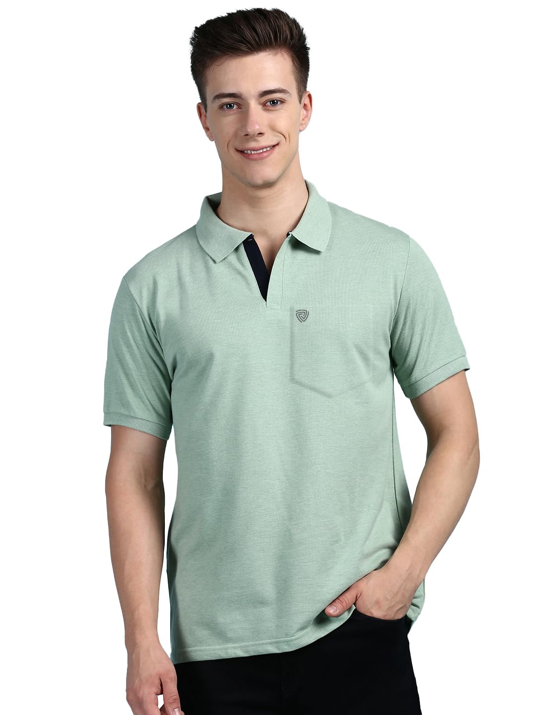 Lux Cozi Men's Half Sleeve Soild Casual Regular Fit T-Shirt with Chest Pocket | Polo Tshirt for Men - Image 10