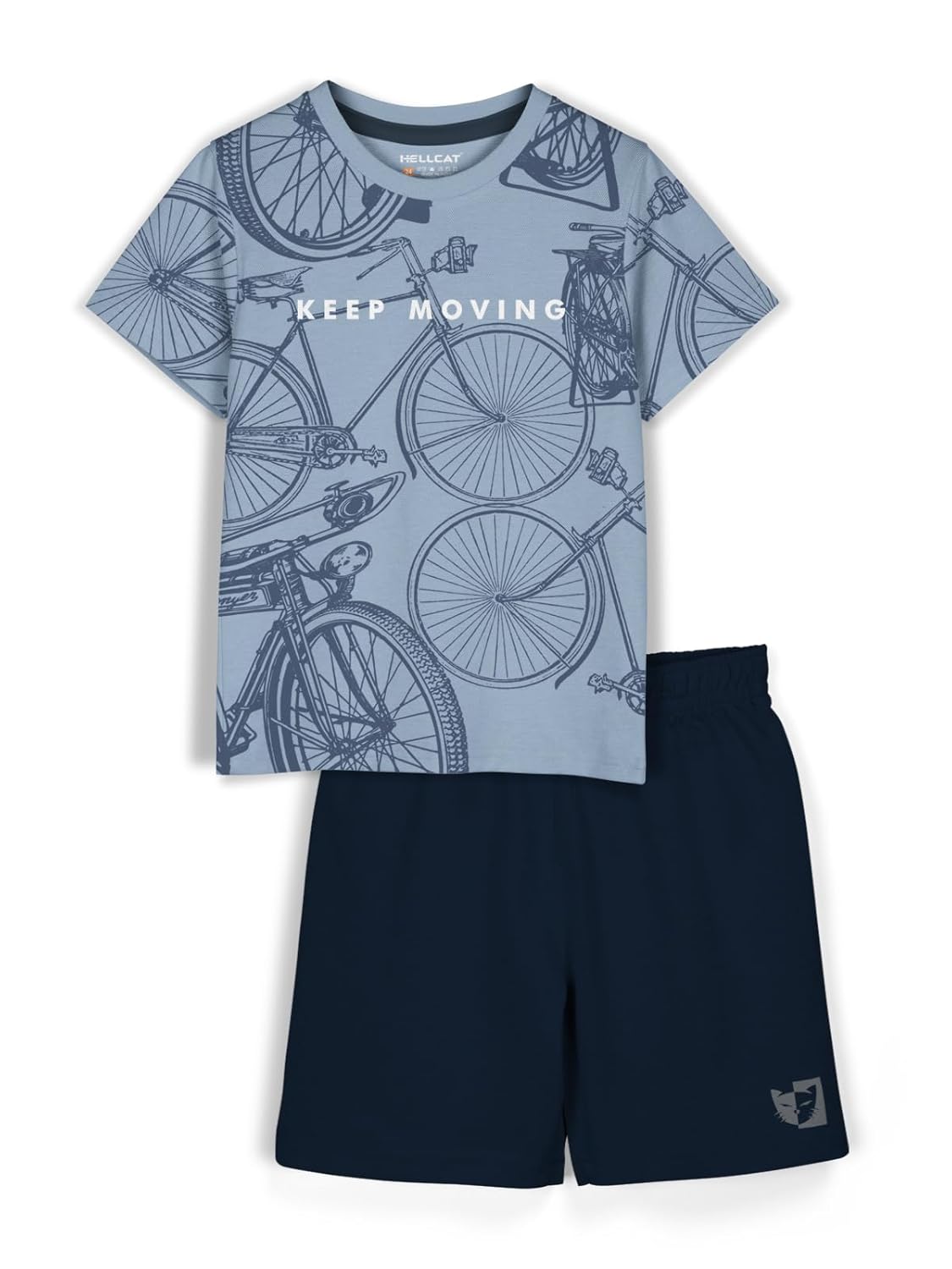 HELLCAT Boys Dress Clothing Set Combo with Tshirts & Shorts - Pack 1