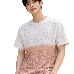 London Hills Men's Cotton Printed Ombre Gradient T-Shirt | Loose Fit Casual Wear | Short Sleeve Crew Neck | Soft Breathable Fabric for Daily & Streetwear Use