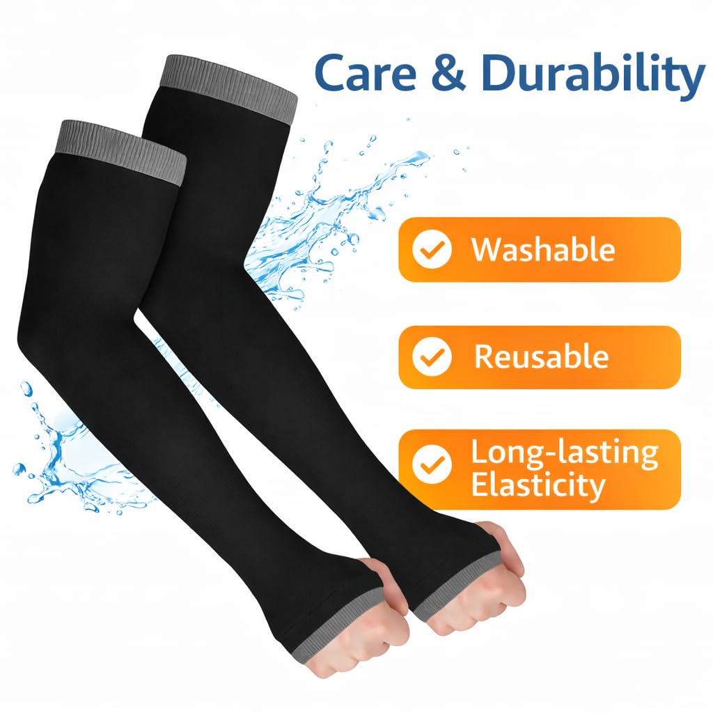AutokraftZ π¨π© Protection Arm Sleeves for Men Women UPF 50+ ππΆππ΅ Microfiber | Cooling Arm Sleeves for Bike Riding Cycling & Sports | Sun Protection Arm Cover for Bikers | Summer Bike Accessories - Image 6