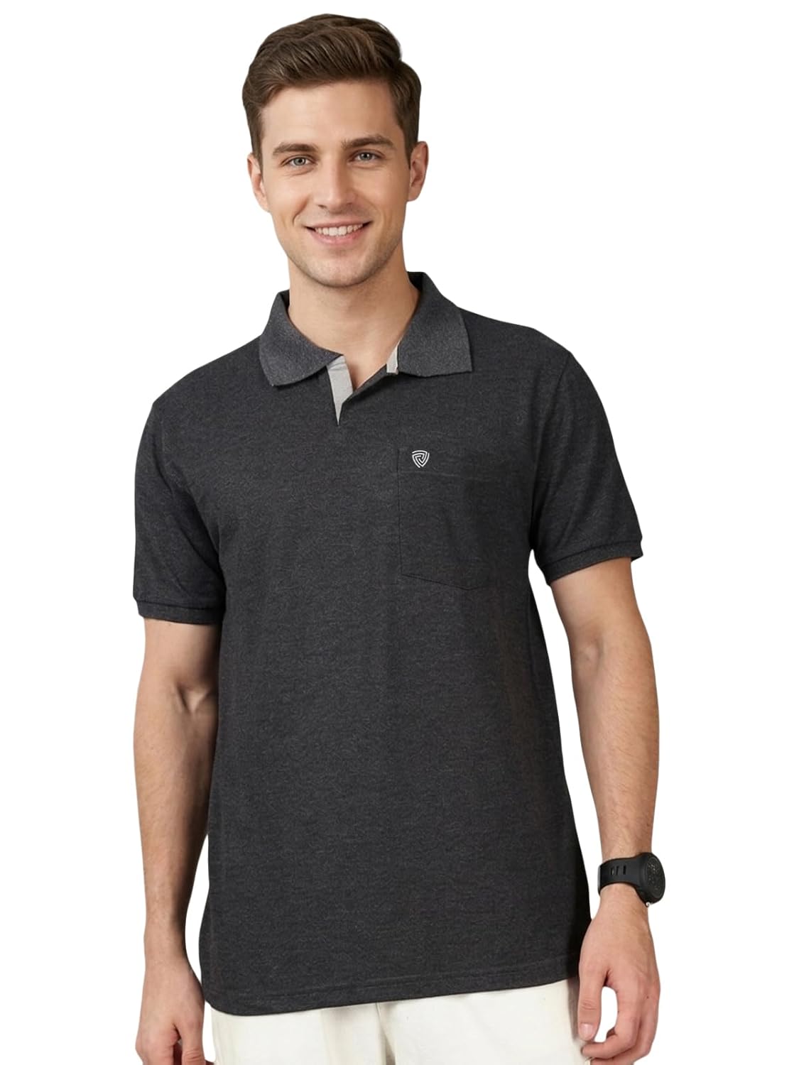 Lux Cozi Men's Half Sleeve Soild Casual Regular Fit T-Shirt with Chest Pocket | Polo Tshirt for Men - Image 20