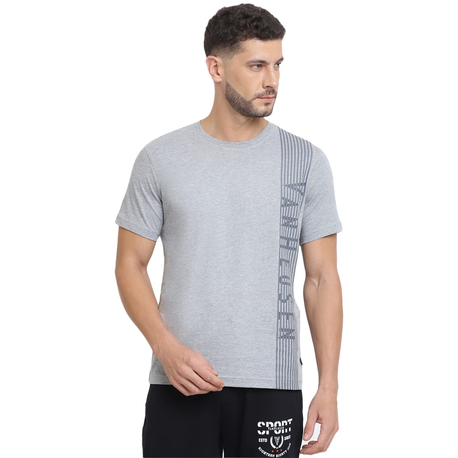 Van Heusen Men's Cotton Regular Fit Athleisure Ultra Soft T-Shirt - Crew Neck, Short Sleeve