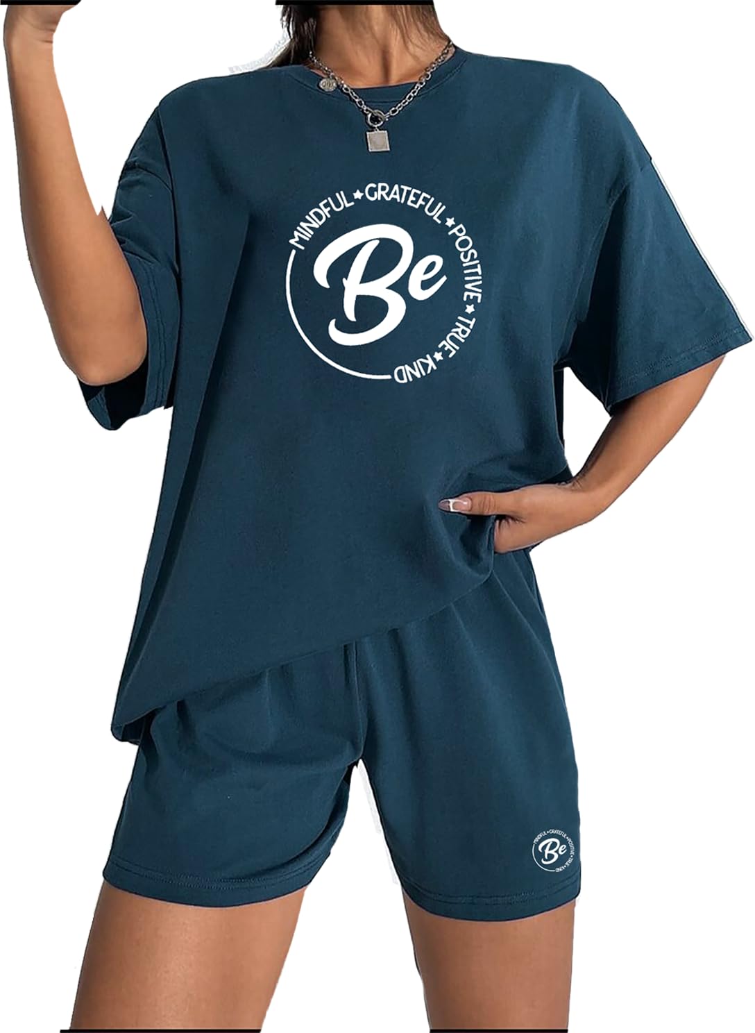 KSHS Women Cotton Night Suit Top & Shorts Set | Loose Fit Printed Nightwear Co Ord Set Stylish Western | Soft Breathable Sleepwear Shorts with Pocket for Women
