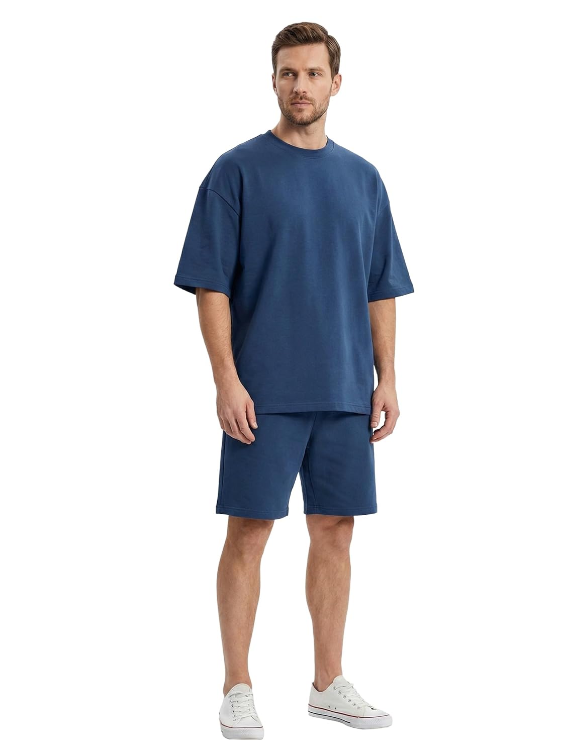 Kvetoo Men Cotton T Shirt and Shorts Set Co Ord Set for Men Summer Casual Lounge Wear Gym Workout T Shirt Shorts Combo Half Sleeve Comfortable Cotton Outfit - Image 6