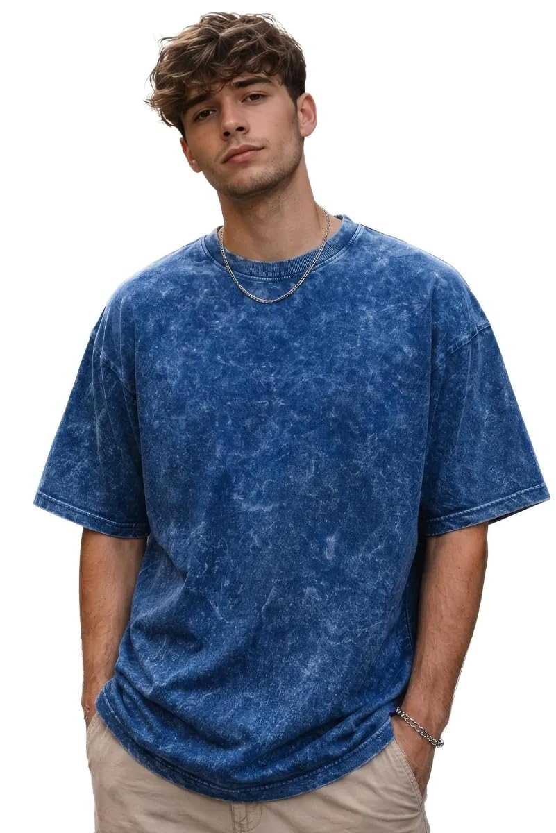 boffi ... 100% Cotton Oversized T-Shirt Unisex Drop Shoulder Dye Washed Street Look Black Pack of 1 - Image 13