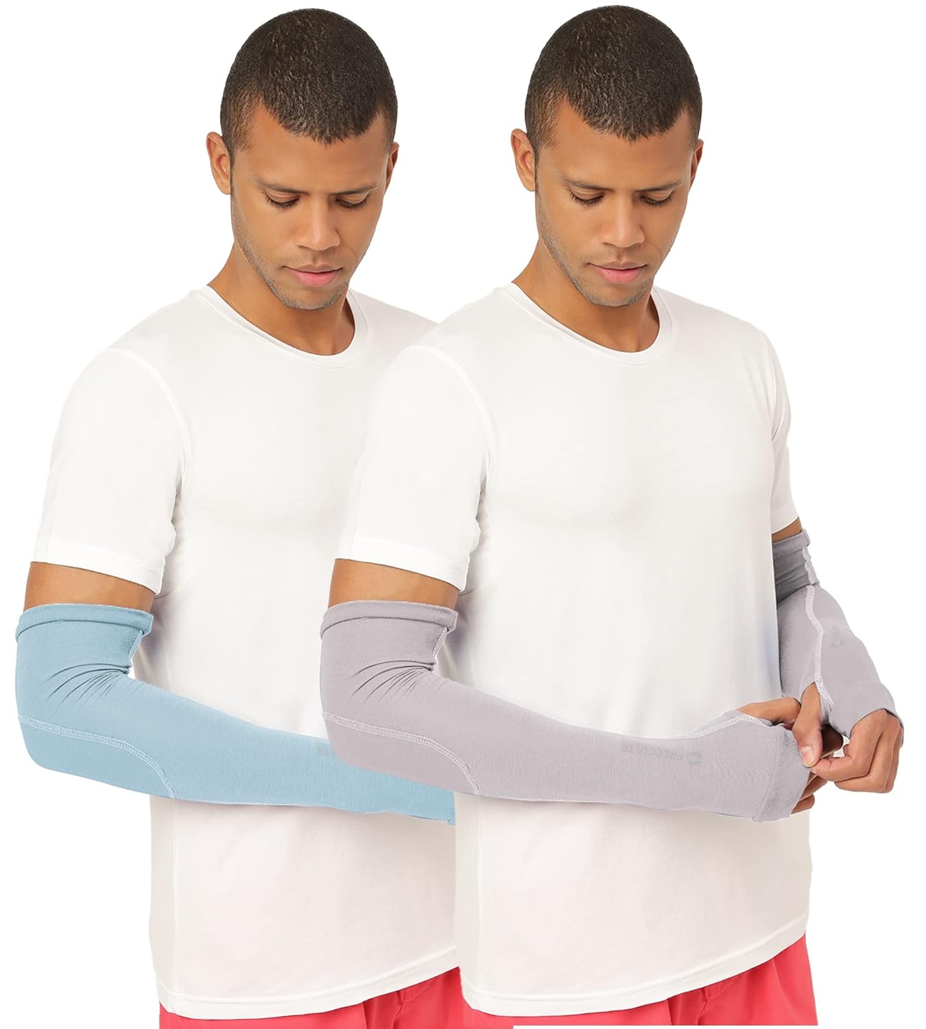 Freecultr Unisex Breathable Bamboo Cotton Antibacterial Arm Sleeves with Built-in Gloves | Soft, Sweat-Wicking & Skin-Friendly - Image 12