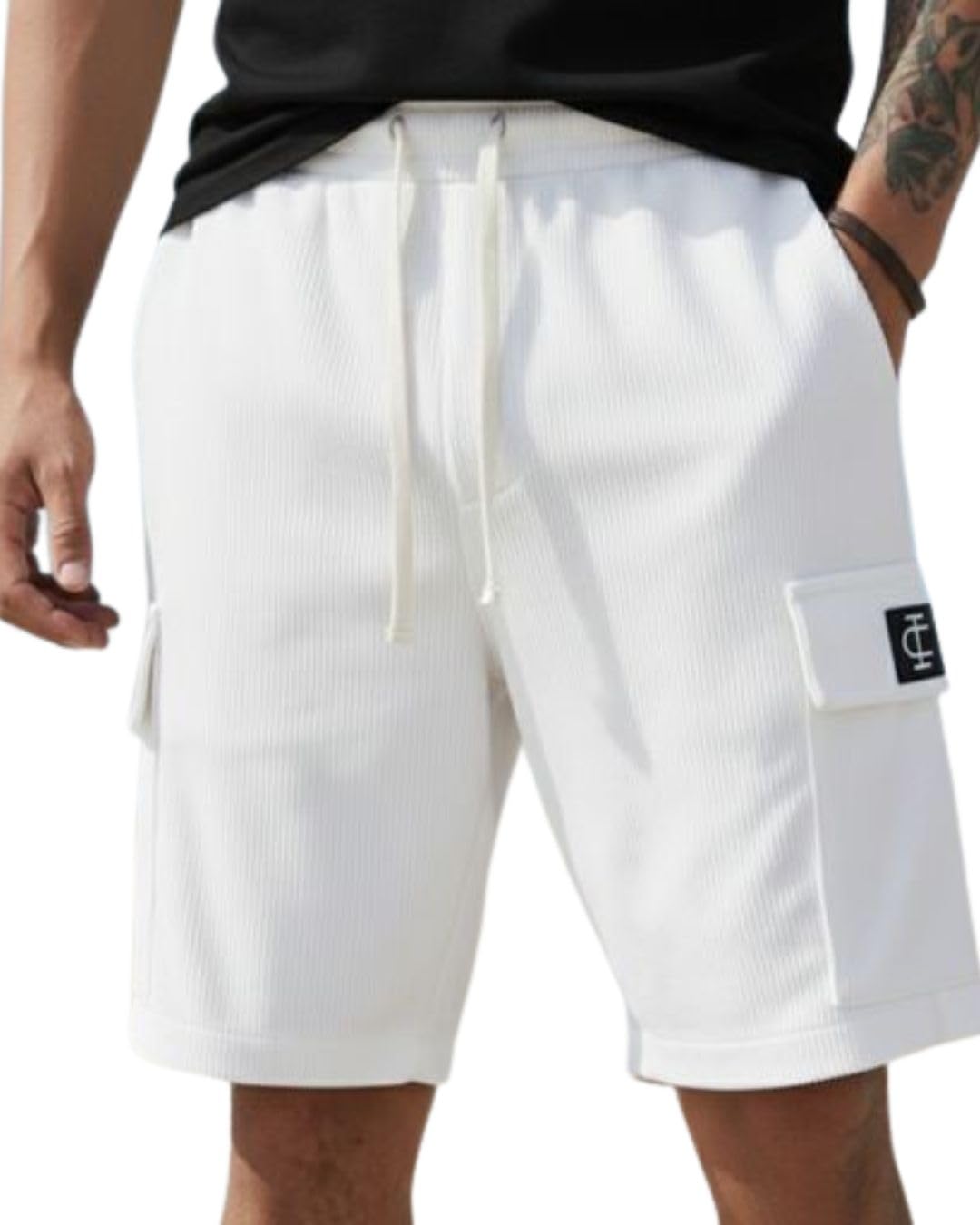 INDICLUB Men's Athletic Performance Shorts,Casual Everyday Wear, Comfortable Drawstring Style - Image 3