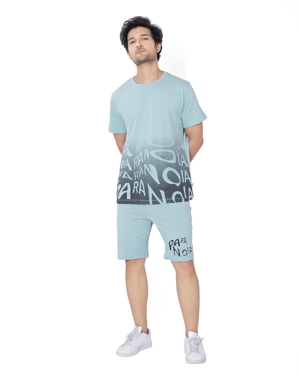 WEET Cotton T-Shirt and Shorts Set for Men,Night Wear for Men,Men's Pyjama Set MCS112