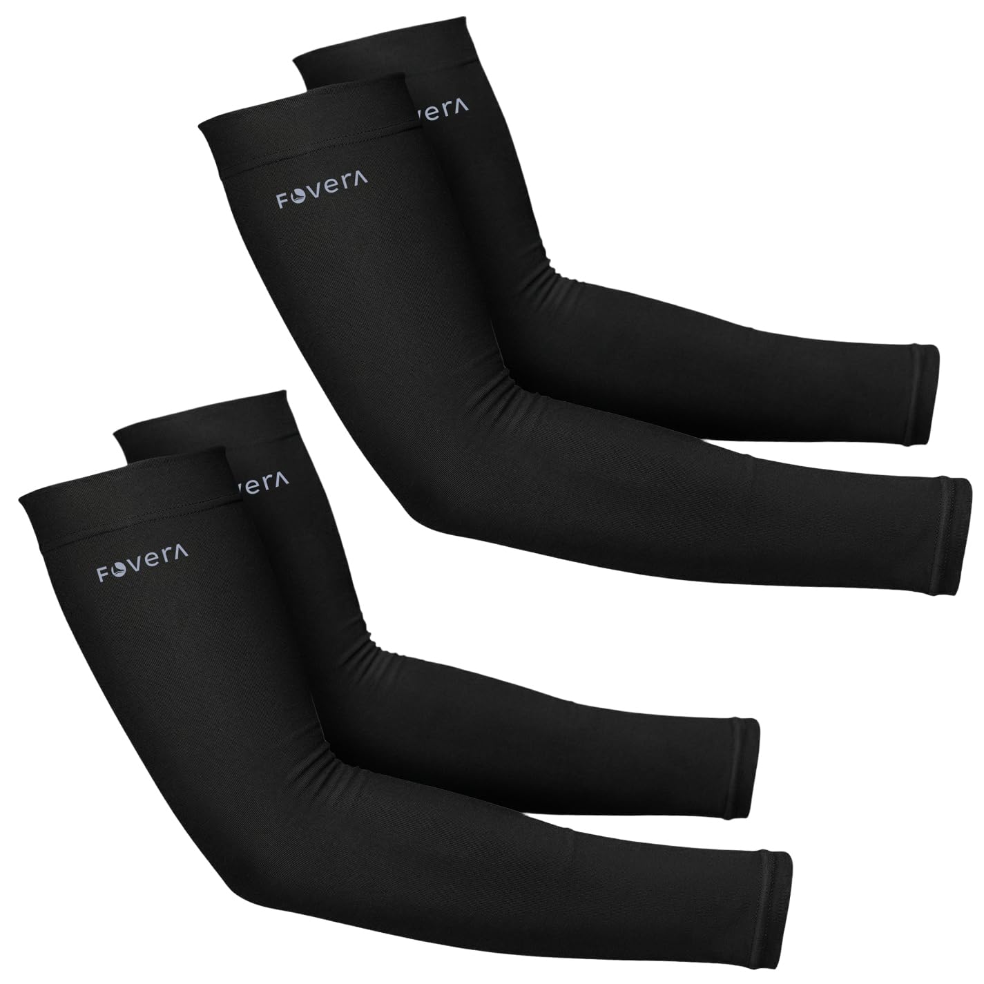 FOVERA UV Sun Protection Arm Sleeves for Men & Women – UPF 50+ Cooling Hand Cover for Biking, Cricket, Driving & Cycling – Seamless Compression Tattoo Cover & Tan Protection Guard