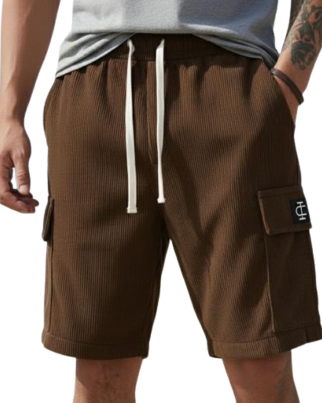 INDICLUB Men's Athletic Performance Shorts,Casual Everyday Wear, Comfortable Drawstring Style