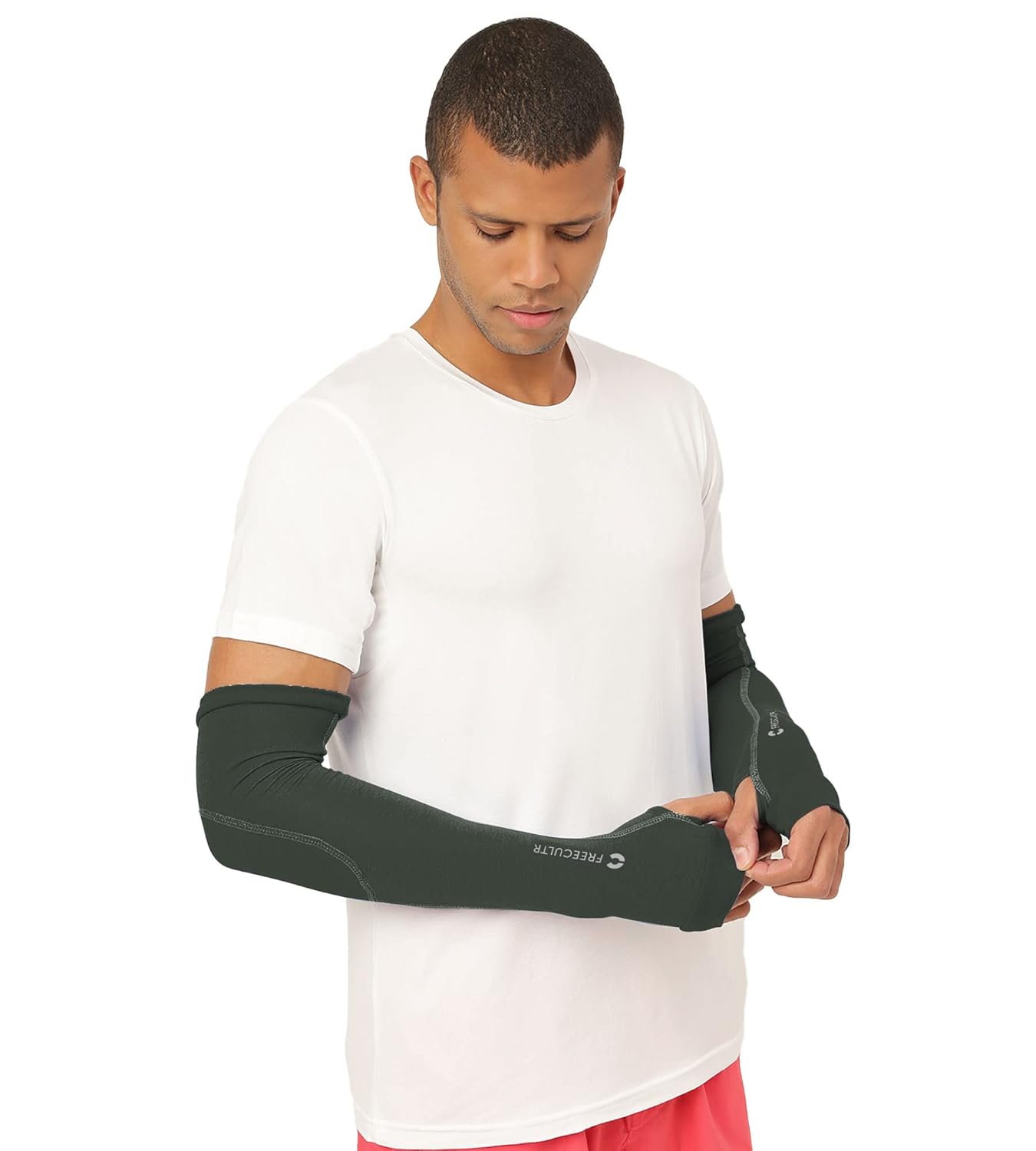 Freecultr Unisex Breathable Bamboo Cotton Antibacterial Arm Sleeves with Built-in Gloves | Soft, Sweat-Wicking & Skin-Friendly - Image 11