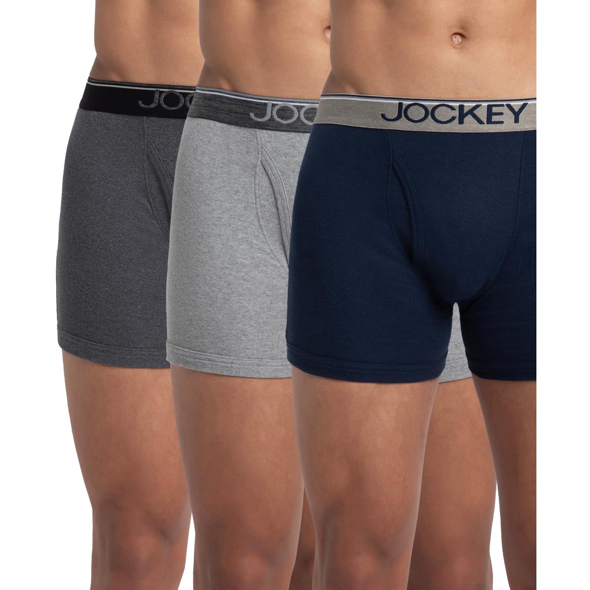 Jockey 8009 Men's Super Combed Cotton Rib Solid Boxer Brief with Ultrasoft Waistband (Pack of 3) - Image 5