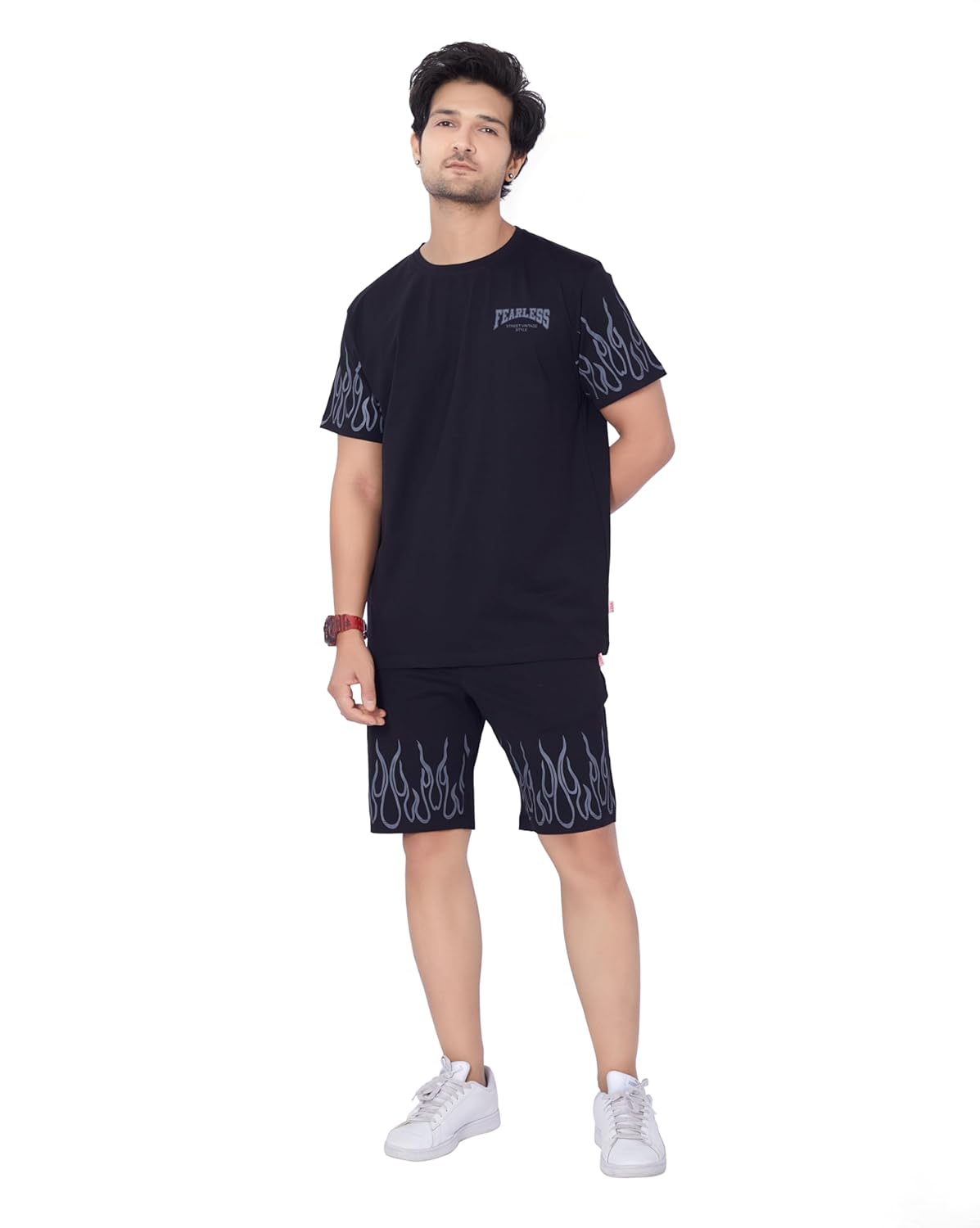 WEET Cotton T-Shirt and Shorts Set for Men,Night Wear for Men,Men's Pyjama Set 114 - Image 2