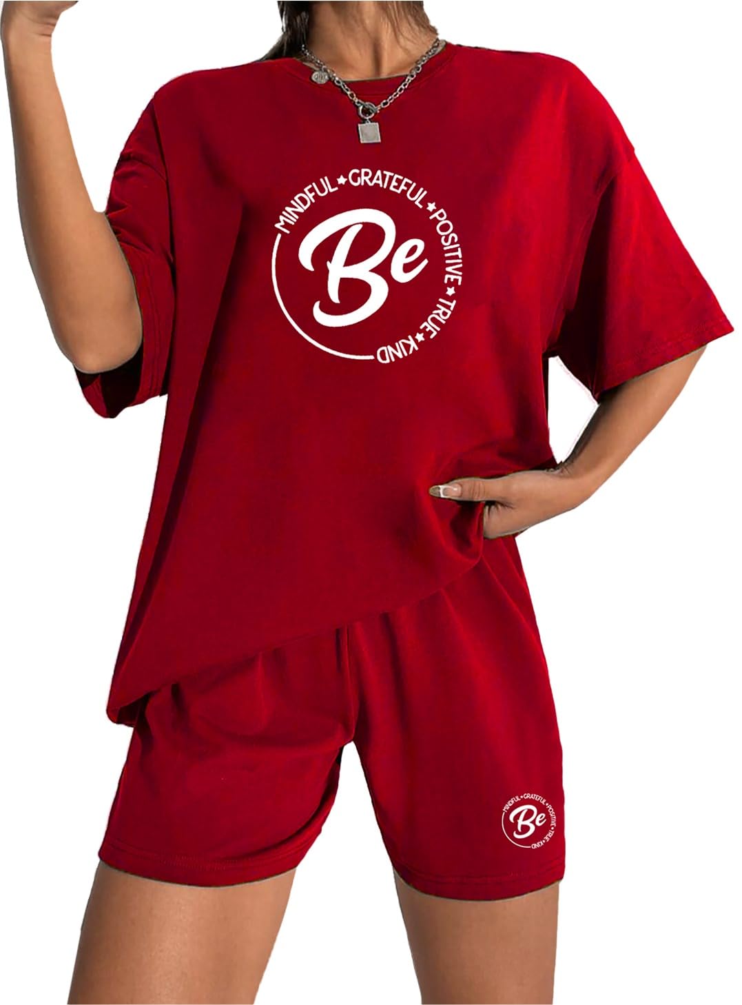 KSHS Women Cotton Night Suit Top & Shorts Set | Loose Fit Printed Nightwear Co Ord Set Stylish Western | Soft Breathable Sleepwear Shorts with Pocket for Women - Image 4