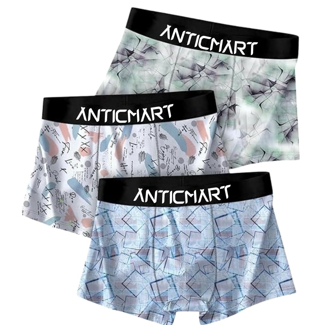 Men's Extra Thin Elastic Ice Silk Underwear – Long, Comfortable, Breathable Boxer Brief Trunks (Pack of 3) - Image 8