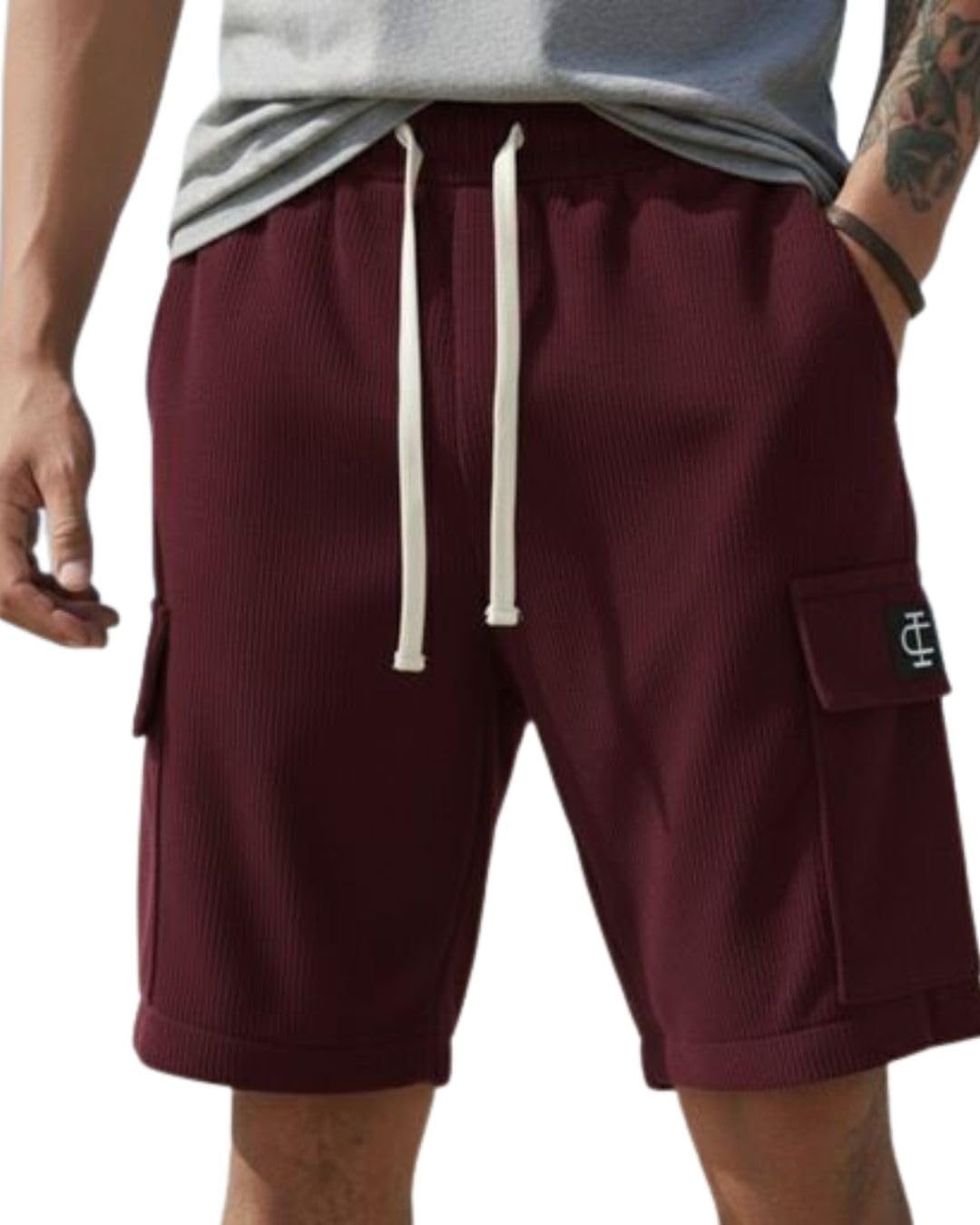 INDICLUB Men's Athletic Performance Shorts,Casual Everyday Wear, Comfortable Drawstring Style - Image 2