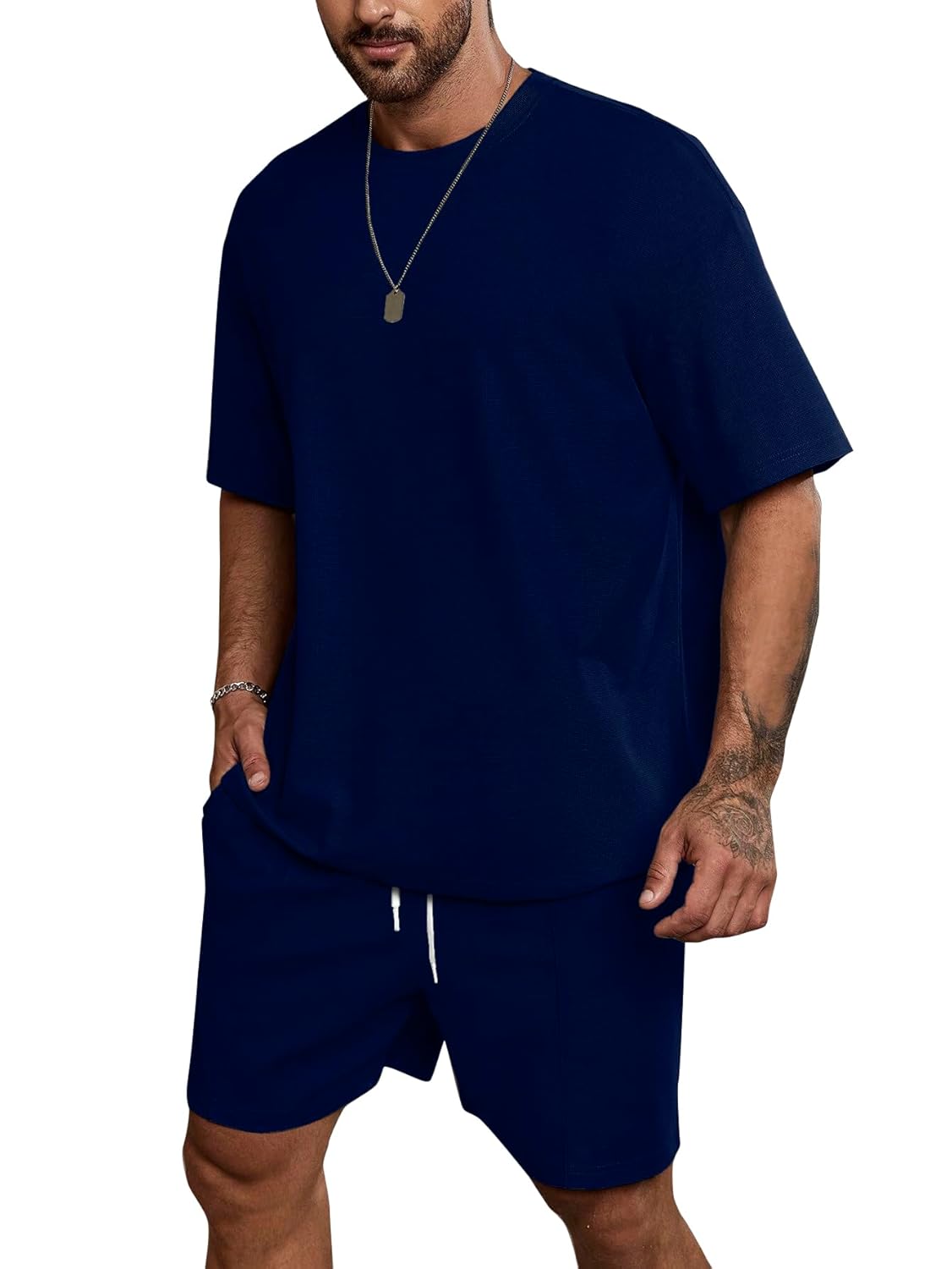 Vogaan Men's T-Shirt and Shorts Set | Top & Shorts Night Suits Set | Night Wear for Men | Holiday Outfits for Men's - Image 5