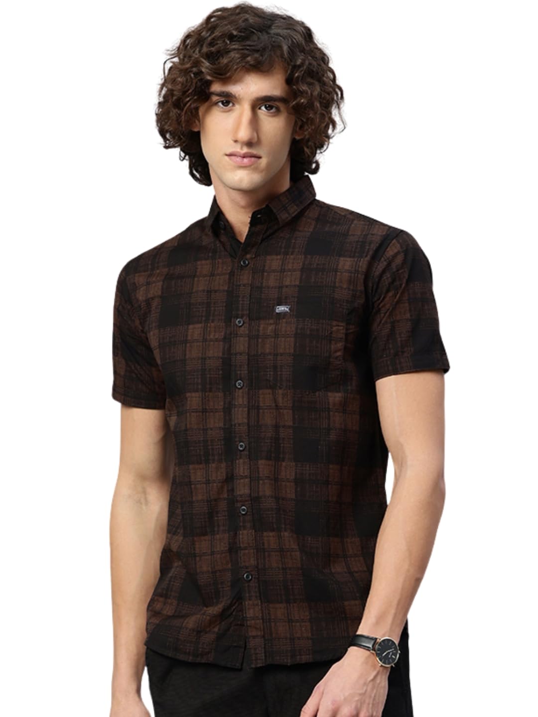 Majestic Man Slim Fit Short Sleeve Checked Pure Cotton Casual Shirt - Image 11