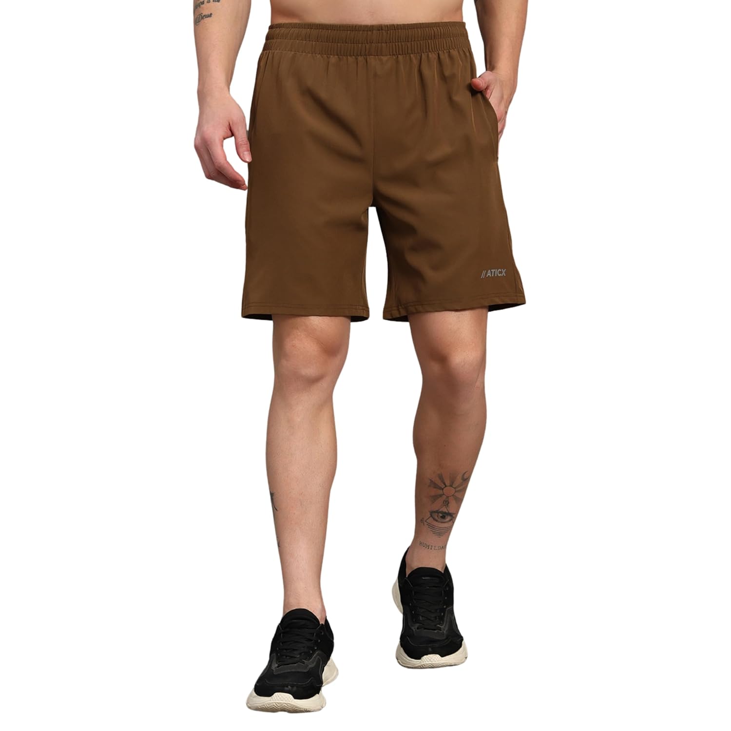 ATICX Polyester Shorts for Men - Quick Dry Lightweight with Zipper Pockets - Gym, Running, Jogging, Training Half Pants for Basketball, Swimming, Badminton, Cycling, Football, Outdoor & Home Wear - Image 10