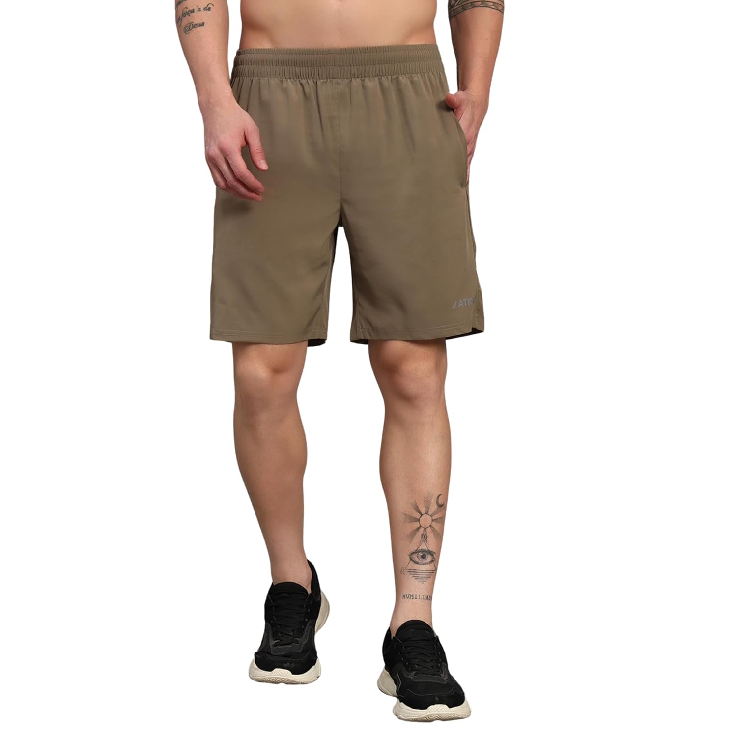 ATICX Polyester Shorts for Men - Quick Dry Lightweight with Zipper Pockets - Gym, Running, Jogging, Training Half Pants for Basketball, Swimming, Badminton, Cycling, Football, Outdoor & Home Wear - Image 7