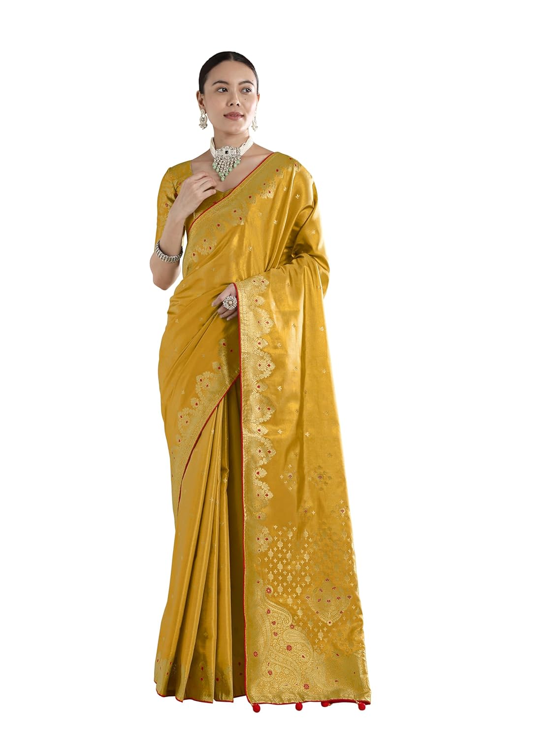 Monjolika Fashion Paisley Zari Woven Banarasi Tissue Silk Saree (15900_Color) - Image 5