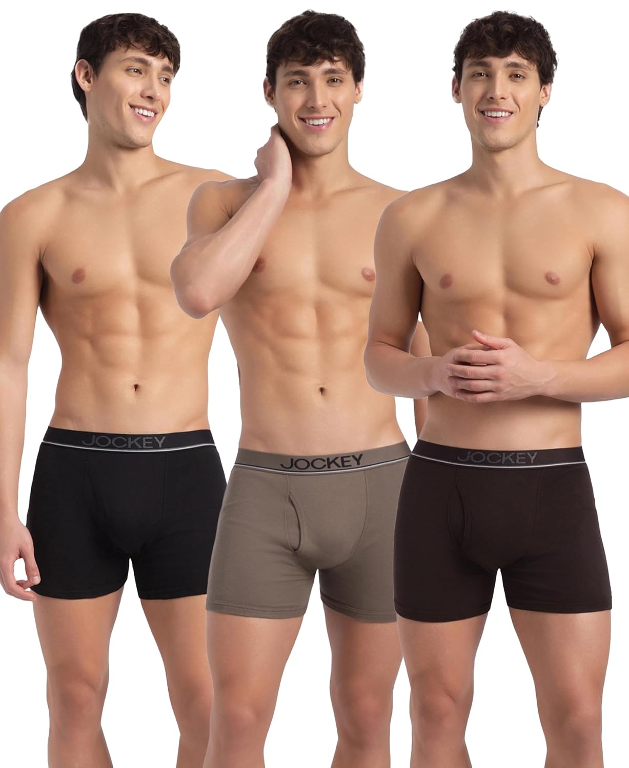 Jockey 8009 Men's Super Combed Cotton Rib Solid Boxer Brief with Ultrasoft Waistband (Pack of 3) - Image 7