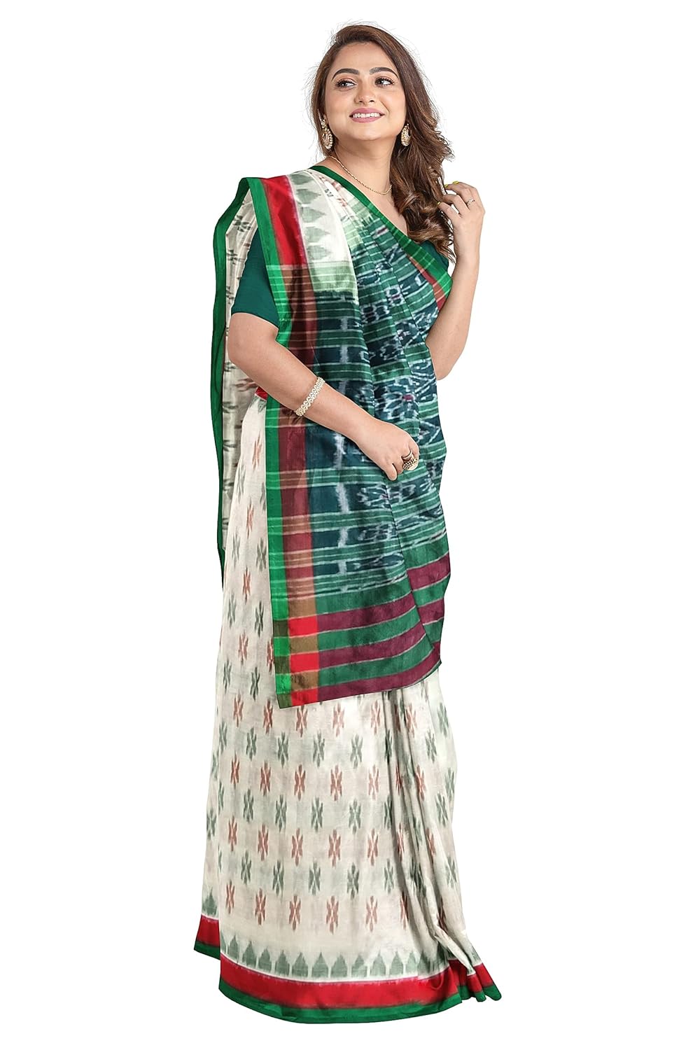 NUAPATANALOOM Odisha Sambalpuri Handloom Ikat Women's Cotton Saree, Odisha Handloom Handmade Pure Cotton Khandua Saree, Ikkat Orissa Traditional Handloom Saree Without Blouse - Image 12