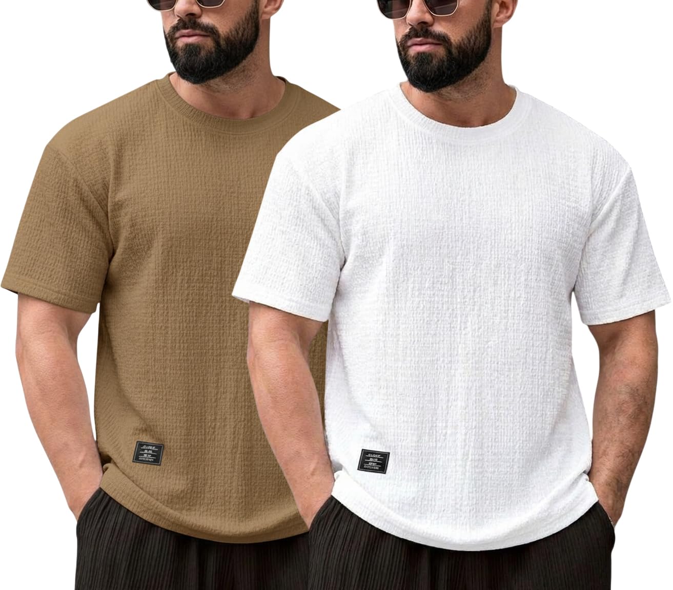 RodZen Men's Polycotton Regular Fit Half Sleeve Texture Print Round Neck T-Shirt - Image 13