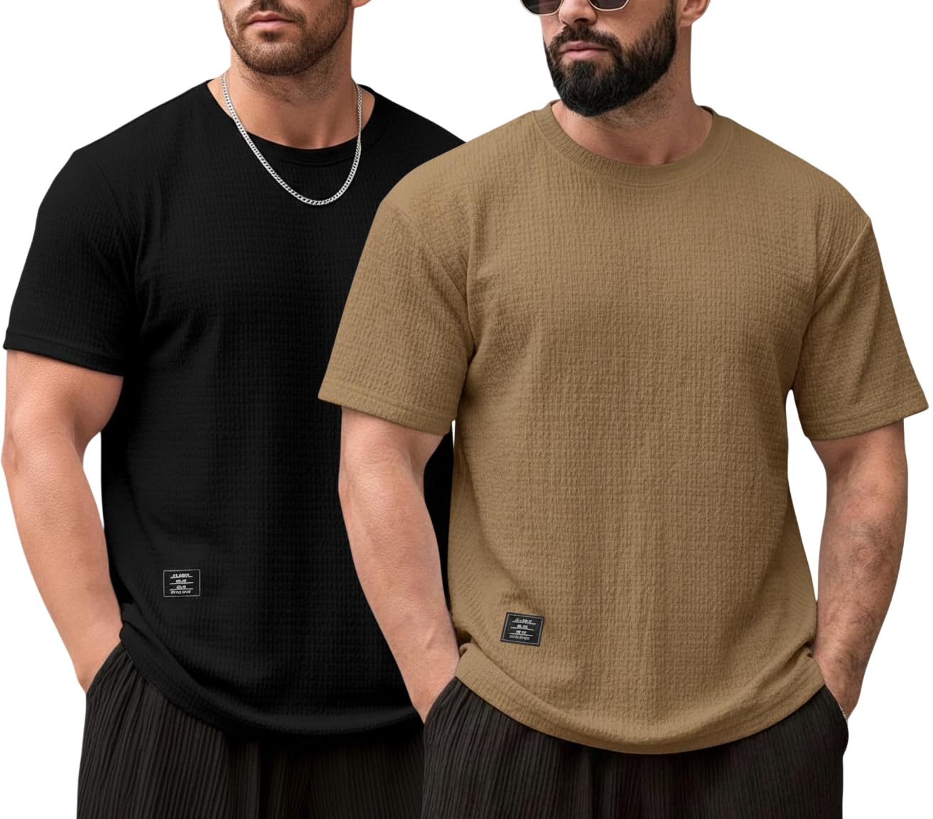 RodZen Men's Polycotton Regular Fit Half Sleeve Texture Print Round Neck T-Shirt